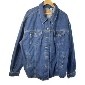 Levis Mens Denim Jean Trucker Jacket Size 3X Blue Country Ranch Rockabilly